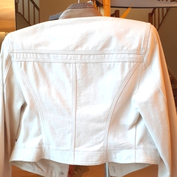 Womens vintage cache jacket with leather trim and metal studs,beautiful/unique - Picture 5 of 13